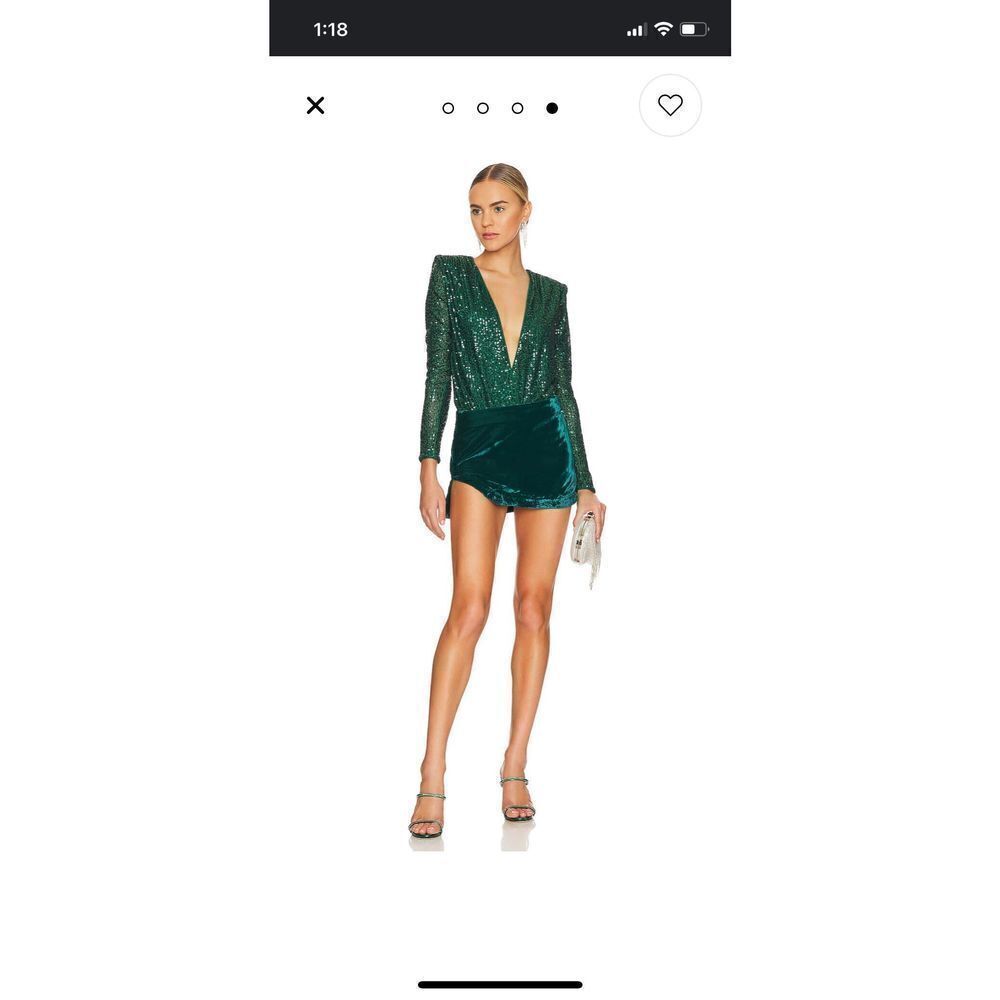 NWOT Free People Velvet Annalise Deep Teal Skirt Sz 2